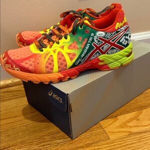 ASICS Gel-Noosa Tri 9 Red and Yellow Athletic Shoes